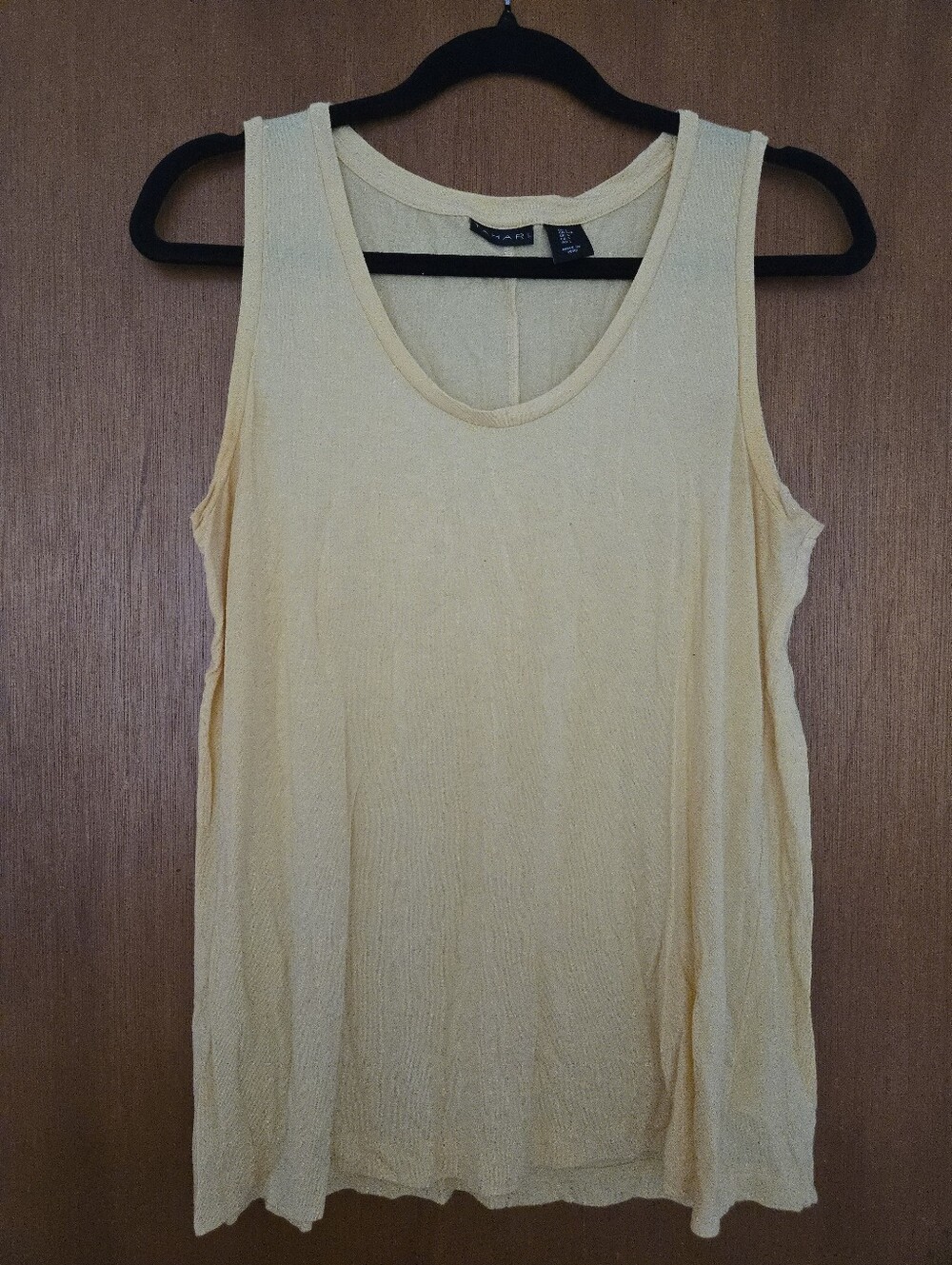 Tahari Butter Yellow Scoop Neck Tank Top